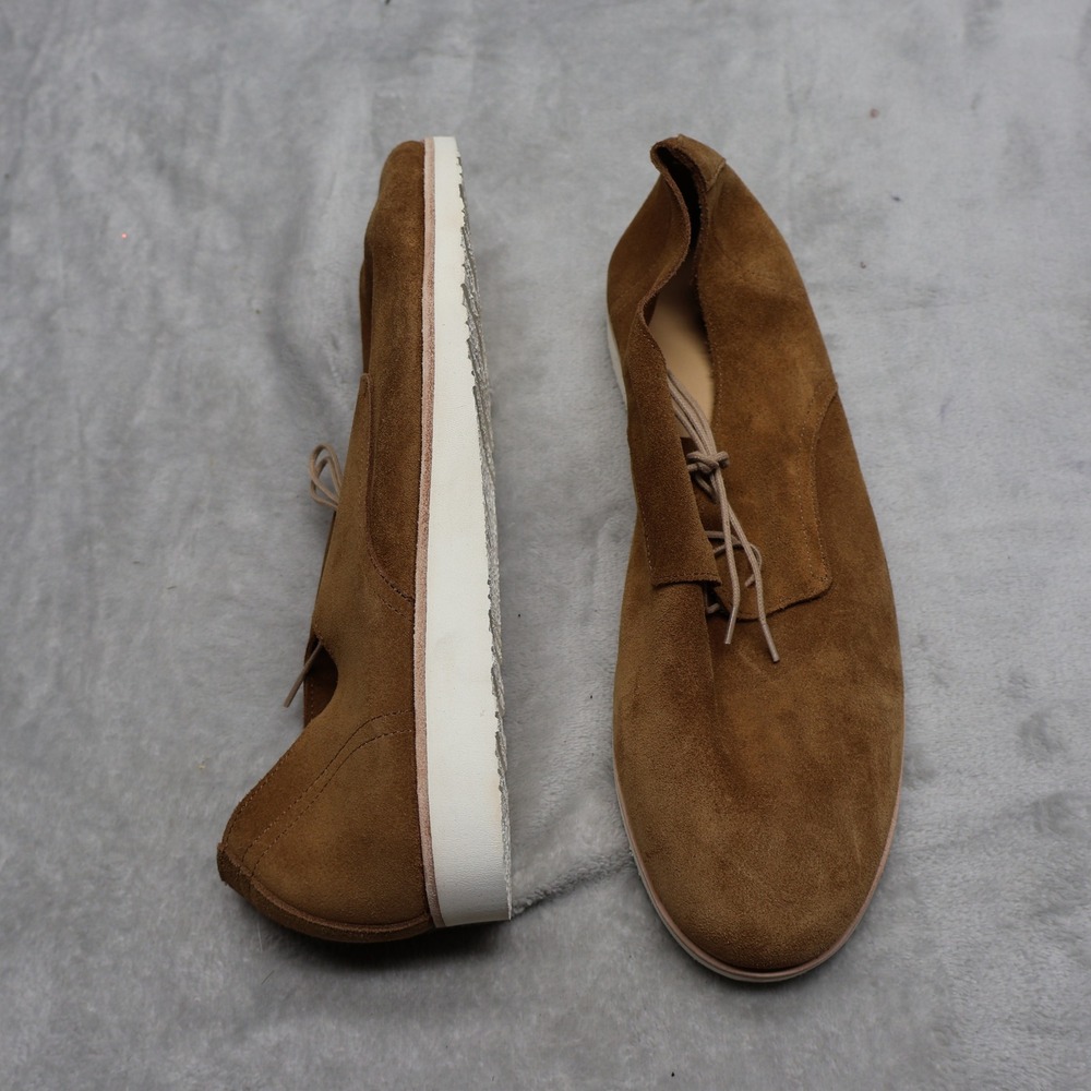 Nisolo Mens 10 Shoes Brown Suede Leather Lightweight Flex Derby Casual Lace-Up